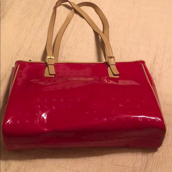 Red Arcadia Patent Leather Handbag - Picture 2 of 6